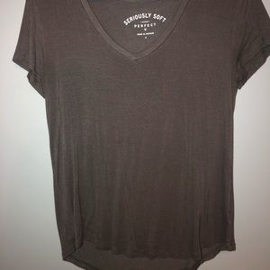 Grey v neck shirt